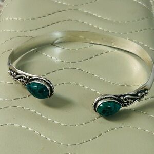 Vintage chrysocolla sterling silver 925  Bracelet
